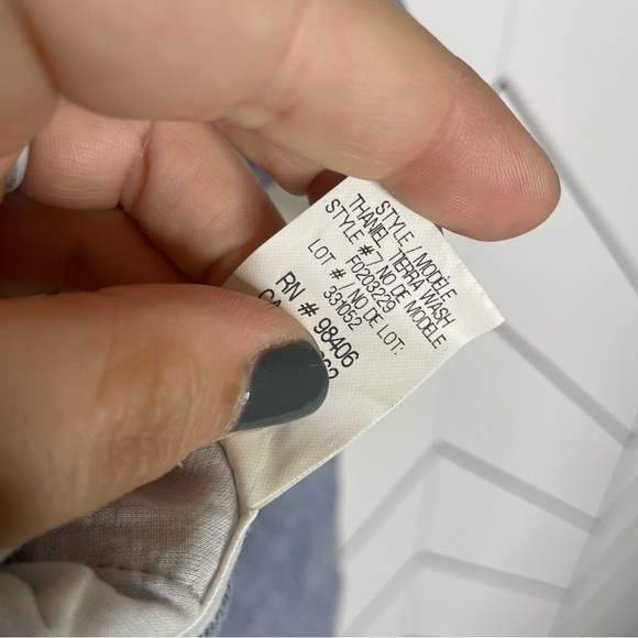 Theory | Thaniel Slim Cropped Chambray Linen Pull On Pants Blue Size 10 - Picture 13 of 14